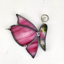 Happy Glass Pink Leaded Glass Butterfly Hanging - £15.45 GBP