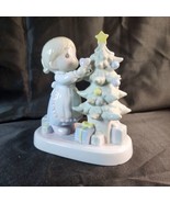 Vintage Precious Moments Christmas Tree Light Up Lamp 1993 Porcelain Works - £22.68 GBP