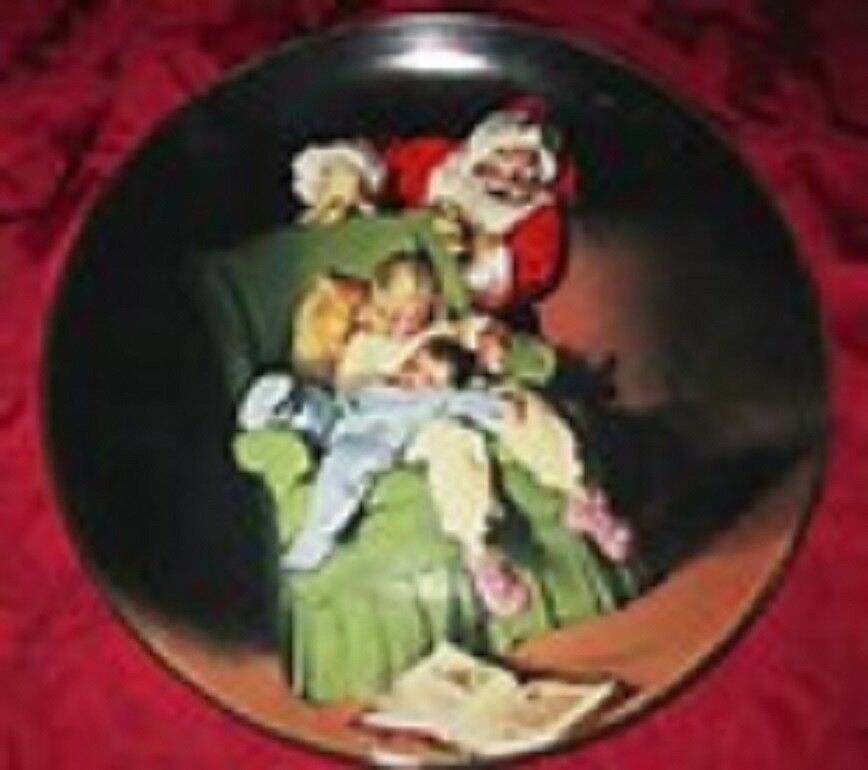 Sundblom Santa Series 1990 collector plate Christmas Vigil Knowles box COA - $18.99