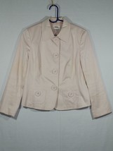 Talbots Jacket Size 8 Peach Blush Snap Button Up Stretch Cropped Long Sl... - £11.78 GBP