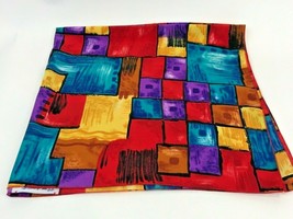 Vintage Scarf Boho Square Geometric Hippie Festival Patchwork 30&quot; USA  - $158.57 MXN