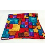 Vintage Scarf Boho Square Geometric Hippie Festival Patchwork 30&quot; USA  - $159.78 MXN