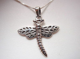 Medium Small Dragonfly Pendant 925 Sterling Silver Corona Sun Jewelry Lake Water - £10.75 GBP