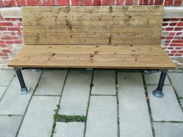 Outdoor Garden Bench Sofa Scaffold Board Reclaimed | THE SHEMMETT - £399.40 GBP