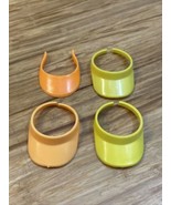 Lot of 4 Vintage Barbie Visors Accessories Hats Orange Yellow KG JD - $14.85
