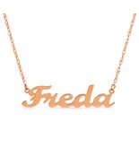 PASSION SCRIPT NEW FONT 14k Solid Rose Gold Custom Name Necklace Persona... - $575.78 CAD