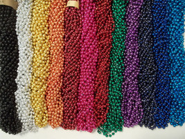 420 Asst Round Mardi Gras Gra Beads Necklaces Party Favors Huge Lot - £44.58 GBP