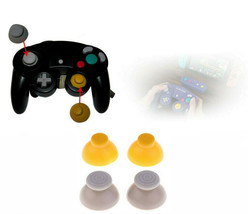 2 YELLOW + 2 GRAY Thumbstick Joystick Caps For Gamecube Controller - £10.99 GBP