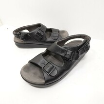 SAS Womens Relaxed Black Leather Double Strap Comfort Sandals Size 8.5 WW - $88.36 CAD