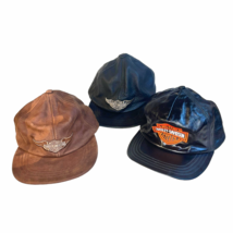 Vintage Harley-Davidson Mixed Hats Lot Of 3 Made in USA Strapback Leather - €51,37 EUR