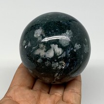 420.4g,2.7&quot;(67mm), Natural Moss Agate Sphere Ball Gemstone @India,B22469 - £39.36 GBP