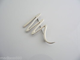 Tiffany &amp; Co Zig Zag Pin Silver Scribble Brooch Gift Love Classic Picasso Art - £186.36 GBP