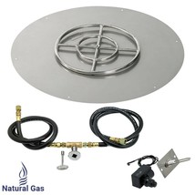 American Fireglass SS-RFPKIT-N-36 36 in. Round Stainless Steel Flat Pan with Spa - £574.84 GBP