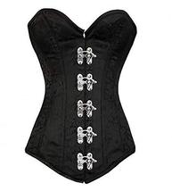 Sexy Black Longline Brocade Gothic Steampunk Corset Costume Overbust Bustier Top - £59.80 GBP