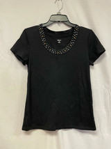 Style &amp; Co. Embellished Scoop Neck Top Size Medium (SMALL HOLE) - $7.12