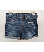 American Eagle Super Stretch Jean Shorts Midi Size 2 Cotton Blend Blue - £15.19 GBP