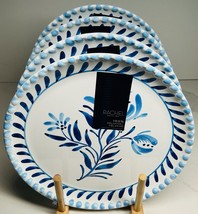 4 Salad Plates Rachel Roy Blue and White Floral 8.5” Melamine New - $44.65 CAD