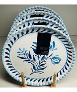 4 Salad Plates Rachel Roy Blue and White Floral 8.5” Melamine New - $32.62