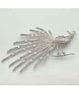 VINTAGE RARE LARGE 925 STERLING SILVER FILIGREE PEACOCK PIN BROOCH - $1,076.40 MXN