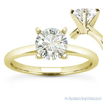 Forever ONE D-E-F Round Cut Moissanite 14k Yellow Gold Solitaire Engagement Ring - £421.23 GBP+