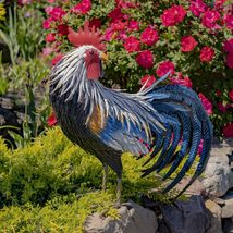 Zaer Ltd. 2.3 Ft. Tall Fancy Ornate Metal Rooster Statue Decorations (Ch... - $174.93