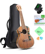 Hricane Ukulele, Concert Ukulele Koa 23 Inch Professional, Cleaning Cloth - $120.97