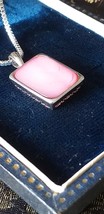 Ciondolo con perla rosa vintage in argento 925 spesso degli anni &#39;70 /... - £66.95 GBP