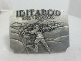 Official 2002 Iditarod Trail metal belt buckle - £18.95 GBP