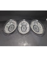 VINTAGE ANCHOR HOCKING CLEAR SANDWICH GLASS OVAL SERVING BOWL, Set Of 3 - €23,48 EUR