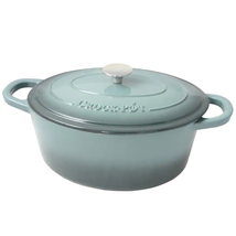 Artisan 7 Qt. Oval Cast Iron Nonstick Dutch Oven in Slate Gray with Lid - $96.19