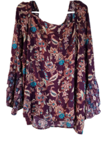 Cato Blouse Top Womens Size 22/24W Multicolor Paisley Print 100% Rayon NWT - £13.81 GBP