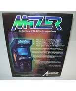 Mazer Arcade FLYER Original 1995 Video Game Artwork Sheet Retro American... - £71.94 GBP