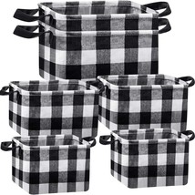 6 Pcs Buffalo Plaid Basket Square Storage Basket Buffalo Check Basket Bin Solid  - £36.26 GBP