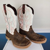 Durango Women&#39;s Cowboy Boots Size 9M Trail Brown And White Rebel Pro - £106.44 GBP