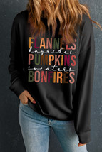 Black FLANNELS PUMPKINS BONFIRES Graphic Sweatshirt - $27.34