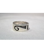 Vintage Sterling Silver Hopi Thick Heavy Band Ring Size 8 1/4 K1565 - £58.66 GBP