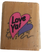 Noteworthy Rubber Stamp Love Ya Small Heart Sentiment Card Making Words Tiny - £2.23 GBP