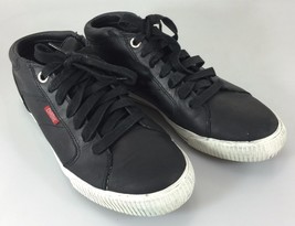 Chrome Mens 6.5 Black Leather Gym Shoes Sneakers Kicks  - $35.77