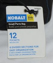 Kobalt 2416397 Small Parts Bag Black Blue 12 Pockets Divided Sections image 5