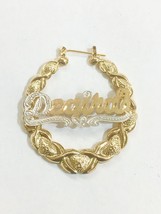 Personalized 14k Gold Overlay Name hoop Earrings xoxo Earrings 1 3/4 inc... - £23.69 GBP