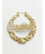 Personalized 14k Gold Overlay Name hoop Earrings xoxo Earrings 1 3/4 inc... - $41.10 CAD