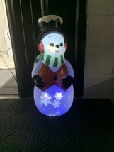 Cracker Barrel 2013 Jingle &amp; Mingle Light Up Snowman Blow Mold NO MOVEMENT - $55.71