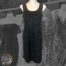 Jessica Womens Medium Black Crushed Velvet Sleeveless Goth Shift Dress S... - £22.38 GBP