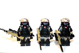 Ghost soldier Squad of 3 deluxe Military team Minifigure Custome - £16.58 GBP