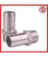 Durable 1&quot; Hose Barb to 3/4&quot; NPT Fitting - 304 Stainless Steel Pack of 2 - $532.12 MXN