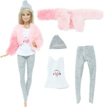 Winter Warm Outfit For Barbie Doll 1/6 Outfit 11.5&quot; Doll Plush Coat Casu... - £13.94 GBP