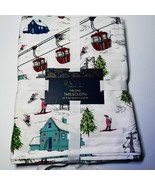 Christmas Tablecloth 60 x 84 Oblong Rachel Roy Ski Lift Trees Red Blue L... - £23.74 GBP