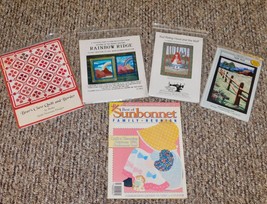Lot of 5 Quilting Patterns Sunbonnet Rainbow Ridge Bear Claw Red Riding ... - £7.75 GBP