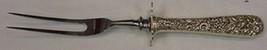 Repousse by Kirk Sterling Silver Steak Carving Fork HHWS 8 3/4" Antique Serving - $58.41