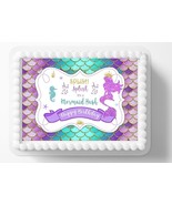 Under the Sea Happy Birthday Mermaid Tails Edible Image Birthday Cake To... - £12.95 GBP